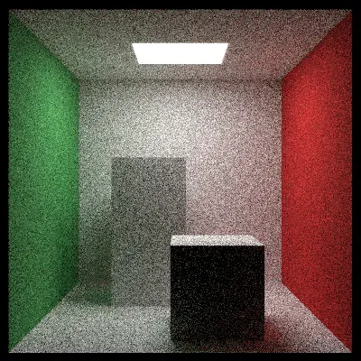 Raytraced image of the cornell box